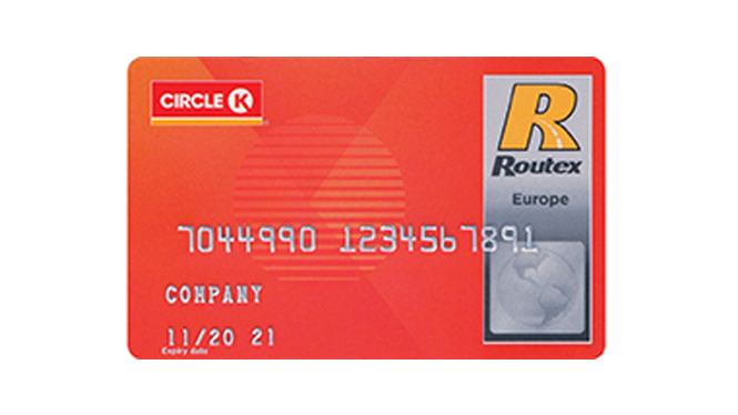 Circle K Europe card with Routex